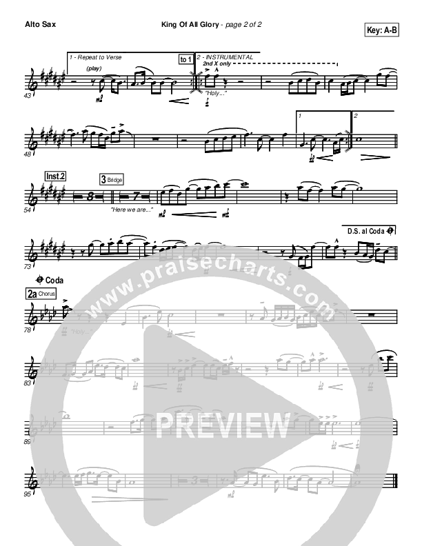 King Of All Glory Alto Sax (New Life Worship)