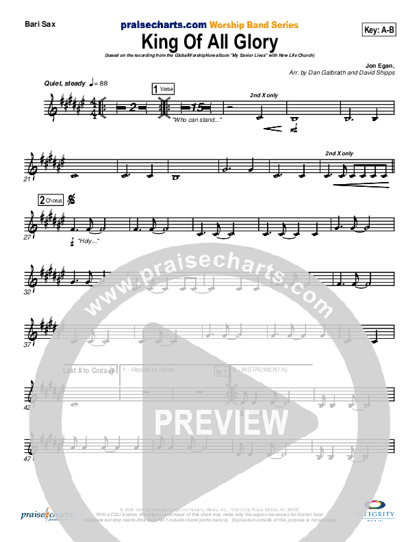 King Of All Glory Bari Sax (New Life Worship)