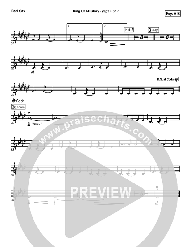 King Of All Glory Bari Sax (New Life Worship)