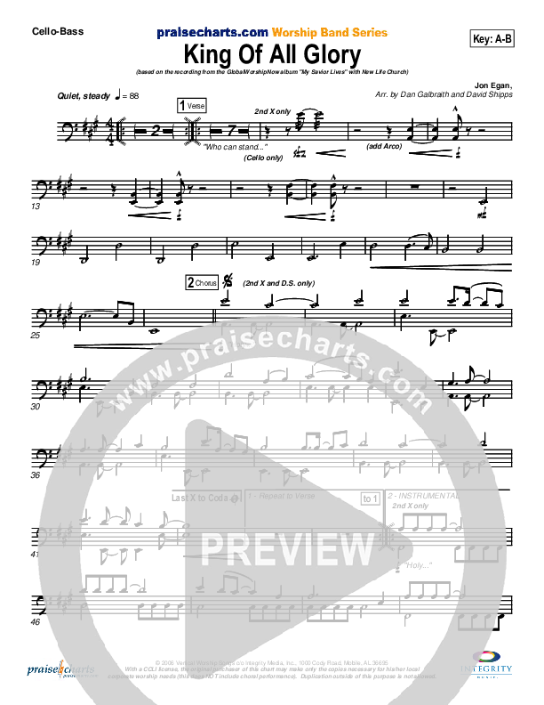 King Of All Glory Cello/Bass (New Life Worship)