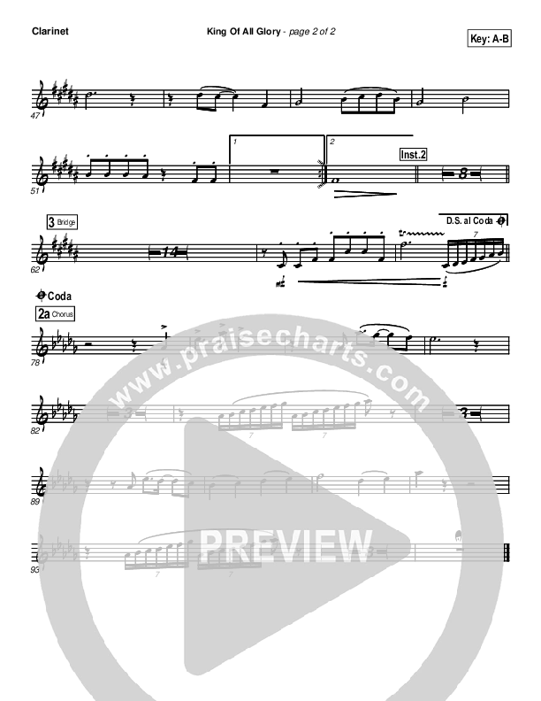King Of All Glory Clarinet (New Life Worship)