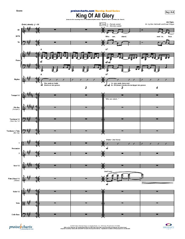 King Of All Glory Conductor's Score (New Life Worship)