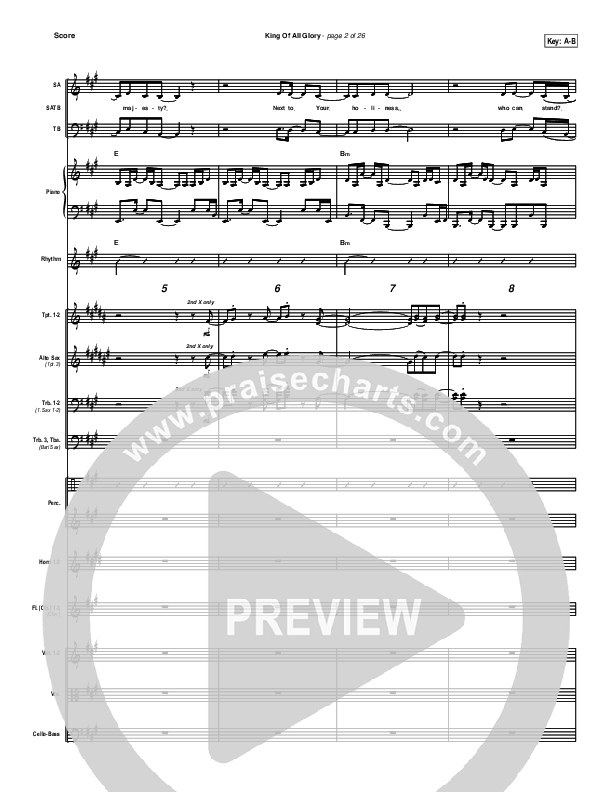 King Of All Glory Conductor's Score (New Life Worship)