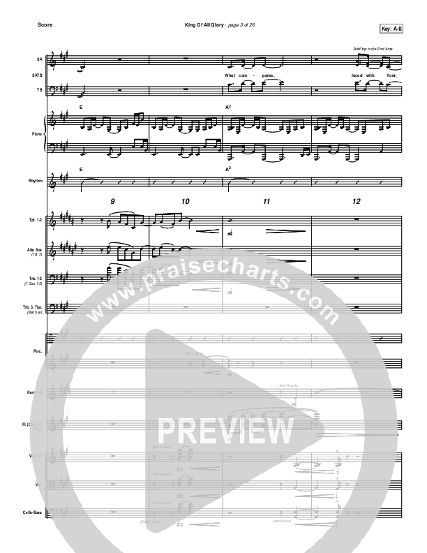 King Of All Glory Conductor's Score (New Life Worship)