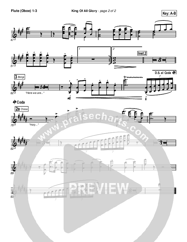 King Of All Glory Flute/Oboe 1/2/3 (New Life Worship)