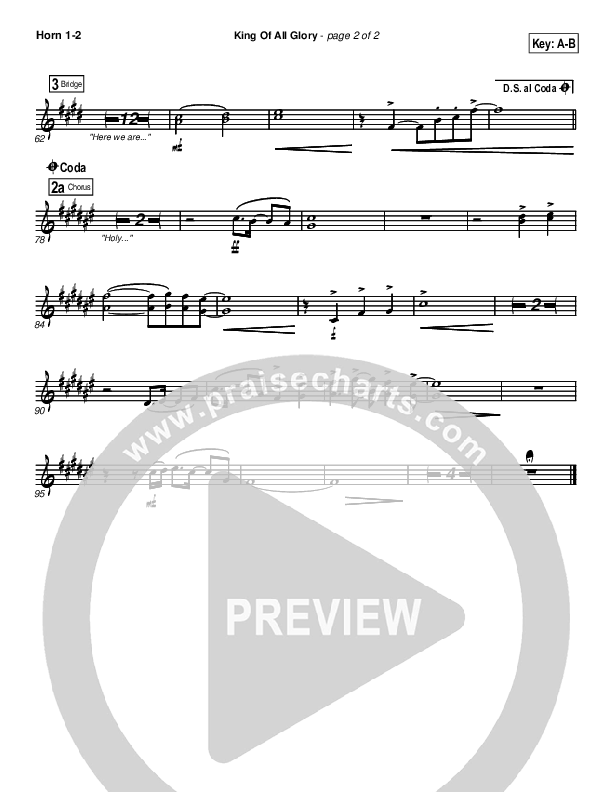 King Of All Glory French Horn 1/2 (New Life Worship)