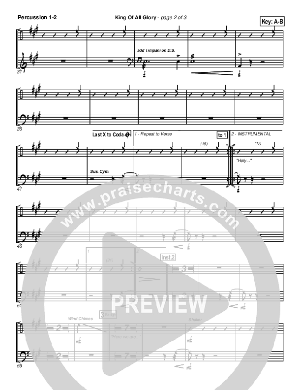 King Of All Glory Percussion 1/2 (New Life Worship)