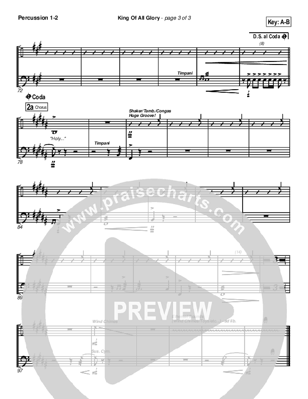 King Of All Glory Percussion 1/2 (New Life Worship)