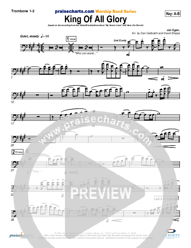 King Of All Glory Trombone 1/2 (New Life Worship)