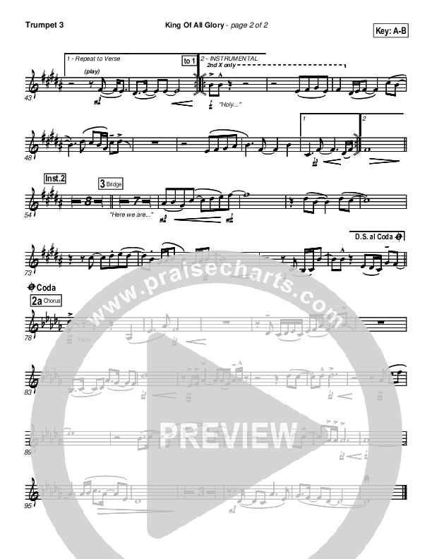 King Of All Glory Trumpet 3 (New Life Worship)