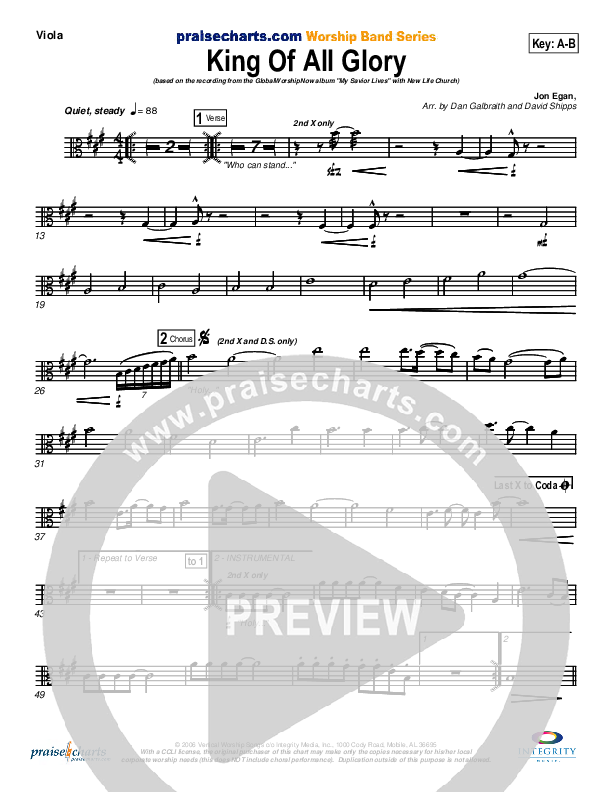 King Of All Glory Viola (New Life Worship)