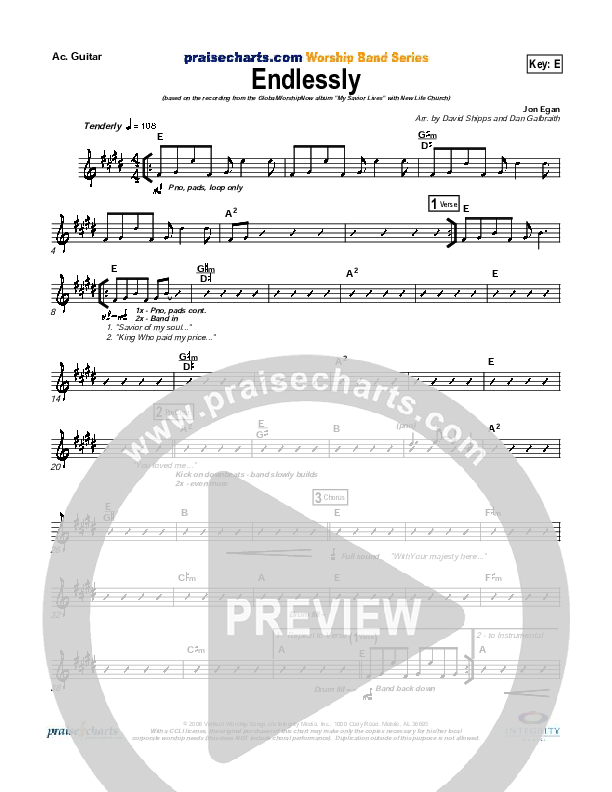 Endlessly Rhythm Chart (New Life Worship)