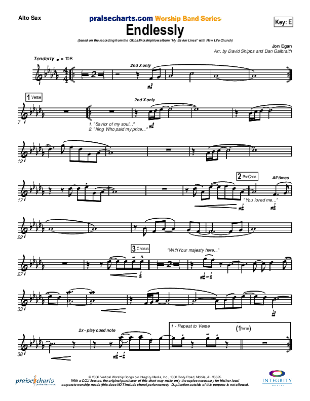 Endlessly Alto Sax (New Life Worship)