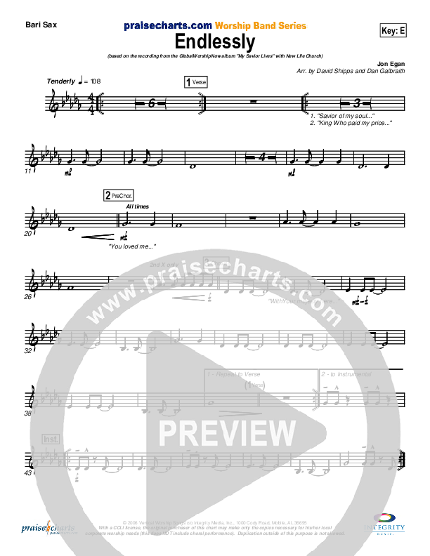 Endlessly Bari Sax (New Life Worship)