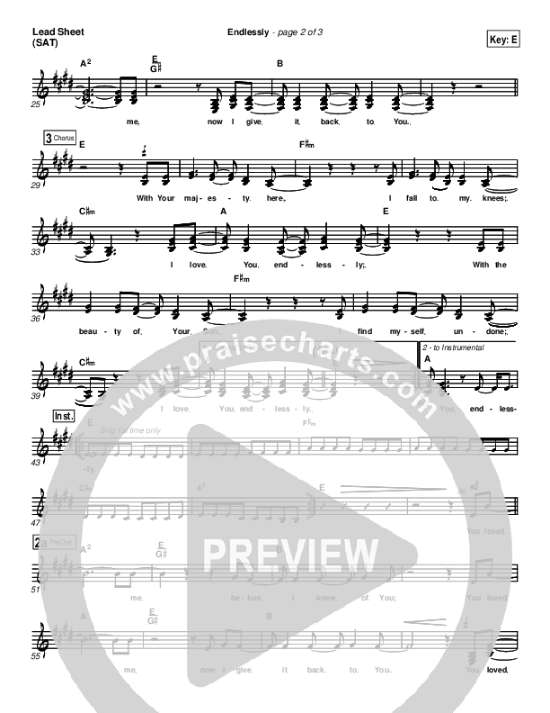 Endlessly Lead Sheet (New Life Worship)