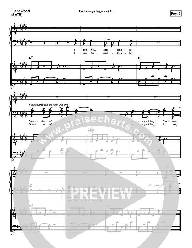 Endlessly Piano/Vocal & Lead (New Life Worship)