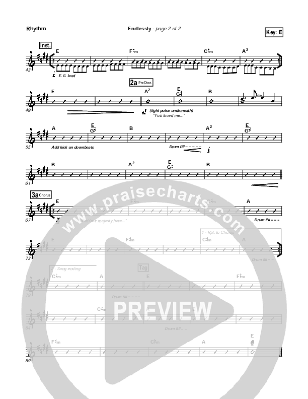 Endlessly Rhythm Chart (New Life Worship)