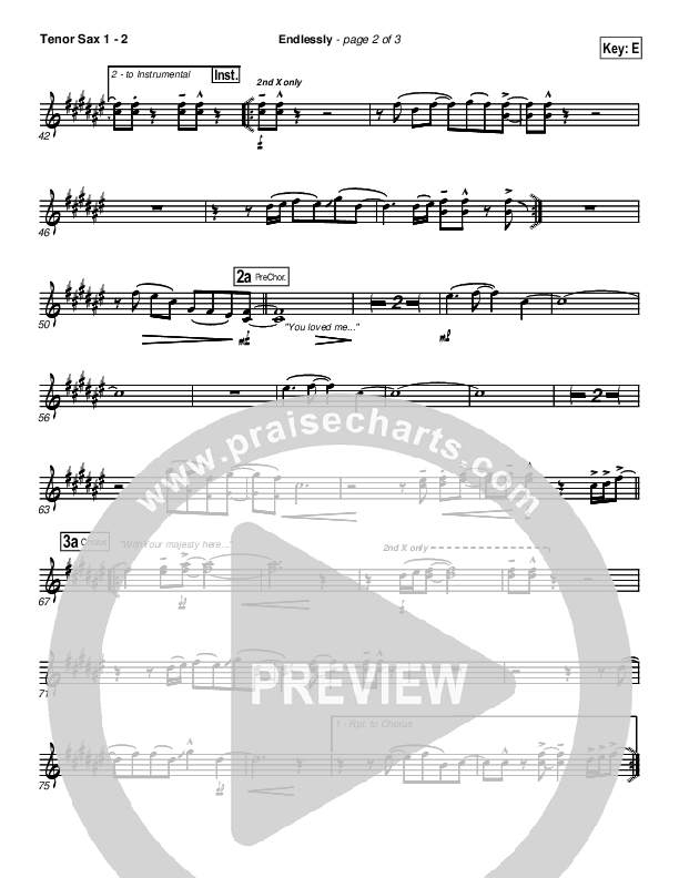 Endlessly Tenor Sax 1/2 (New Life Worship)