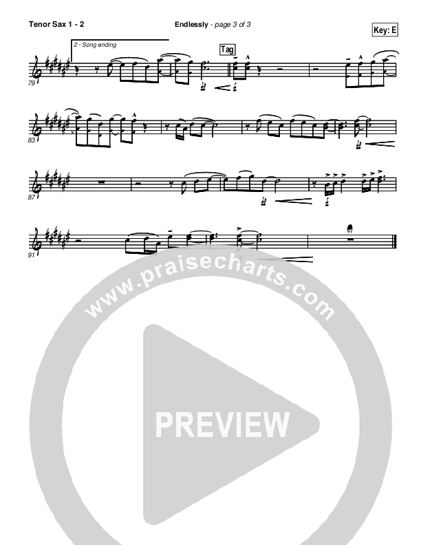 Endlessly Tenor Sax 1/2 (New Life Worship)