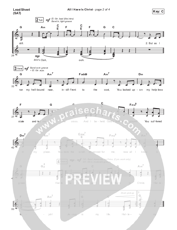 All I Have Is Christ Lead Sheet (SAT) (Sovereign Grace / Paul Baloche)