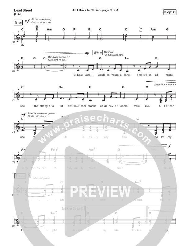 All I Have Is Christ Lead Sheet (SAT) (Sovereign Grace / Paul Baloche)