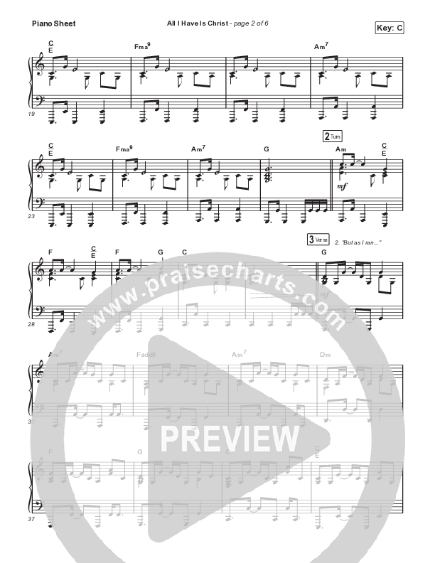 All I Have Is Christ Piano Sheet (Sovereign Grace / Paul Baloche)