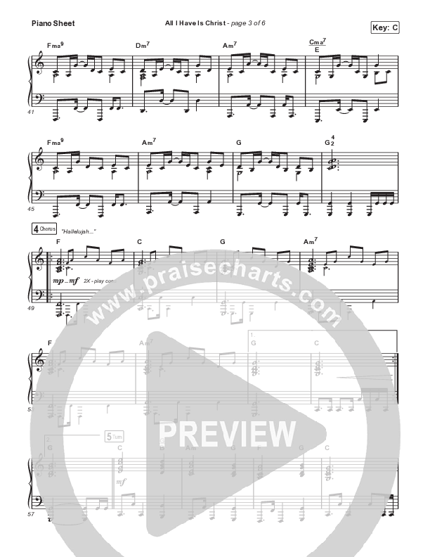 All I Have Is Christ Piano Sheet (Sovereign Grace / Paul Baloche)