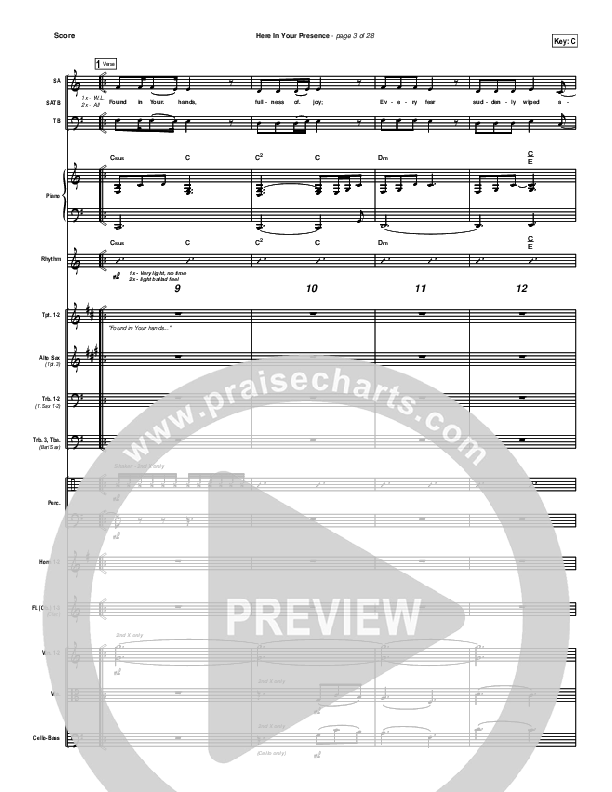 Here In Your Presence Conductor's Score (New Life Worship)