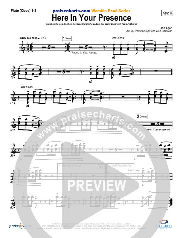 Here In Your Presence Flute/Oboe 1/2/3 (New Life Worship)