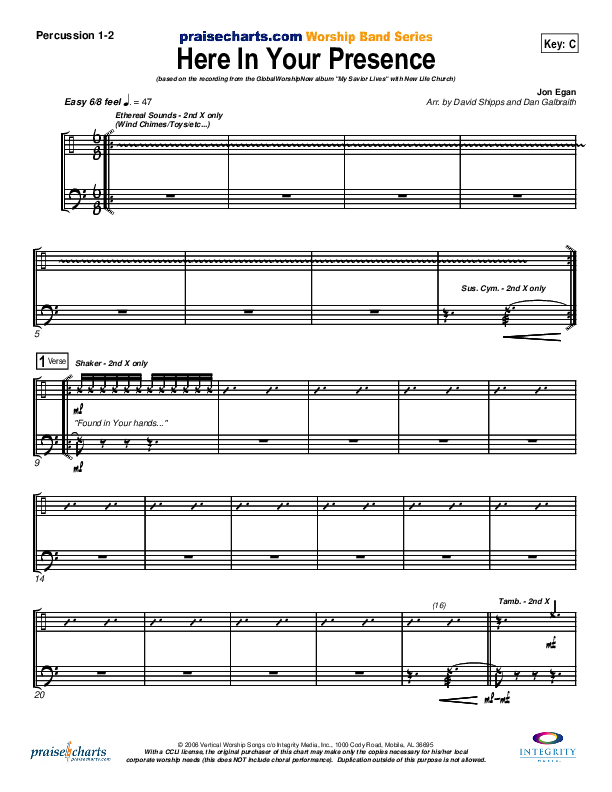 Here In Your Presence Percussion 1/2 (New Life Worship)