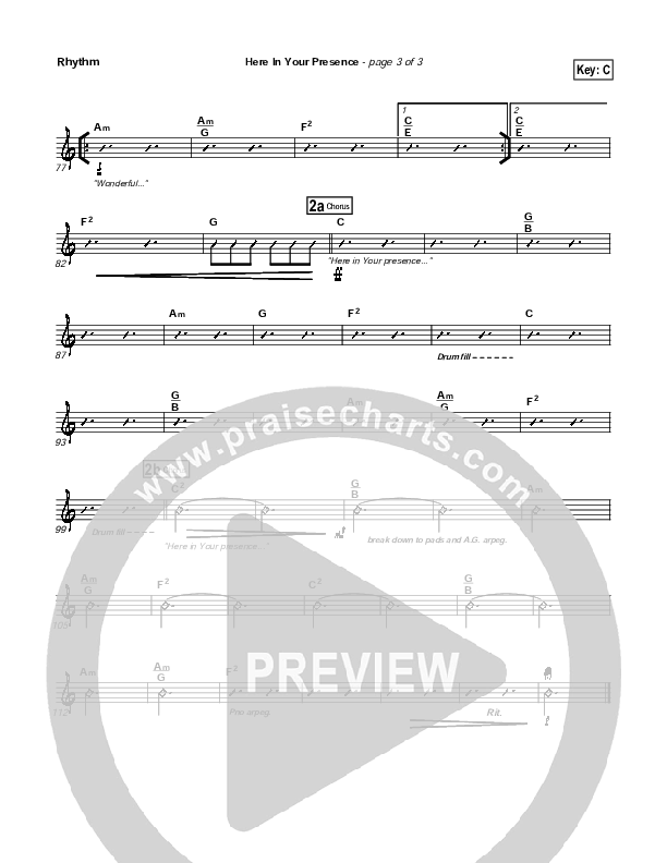 Here In Your Presence Rhythm Chart (New Life Worship)