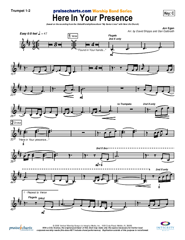 Here In Your Presence Trumpet 1,2 (New Life Worship)