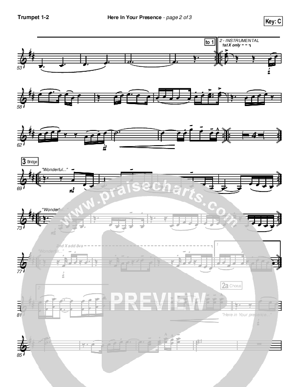 Here In Your Presence Trumpet 1,2 (New Life Worship)