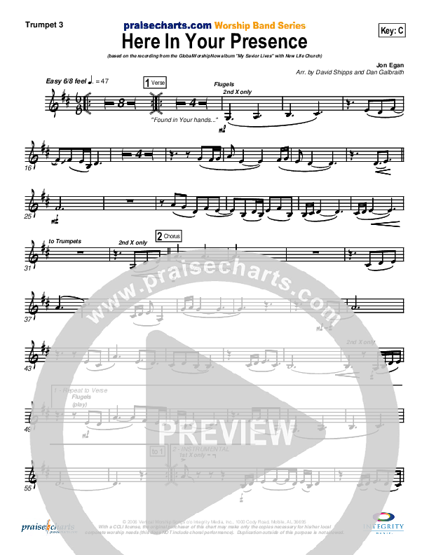 Here In Your Presence Trumpet 3 (New Life Worship)