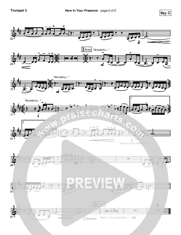 Here In Your Presence Trumpet 3 (New Life Worship)