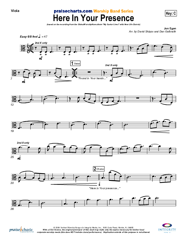 Here In Your Presence Viola (New Life Worship)