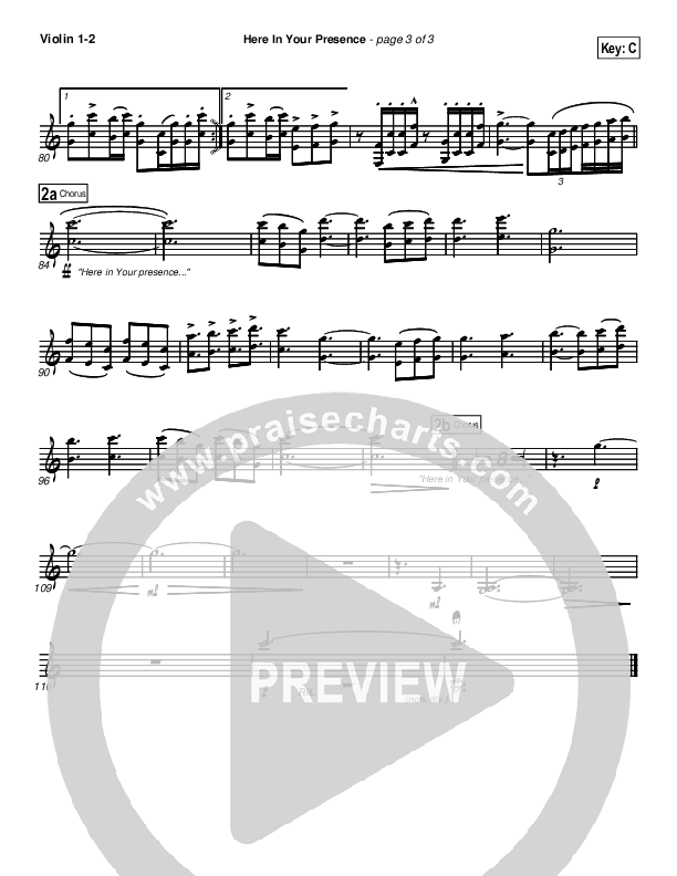 Here In Your Presence Violin 1/2 (New Life Worship)