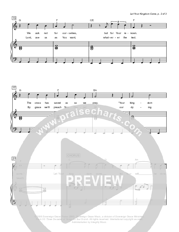 Let Your Kingdom Come Lead & Piano (Sovereign Grace / Chris Jackson)