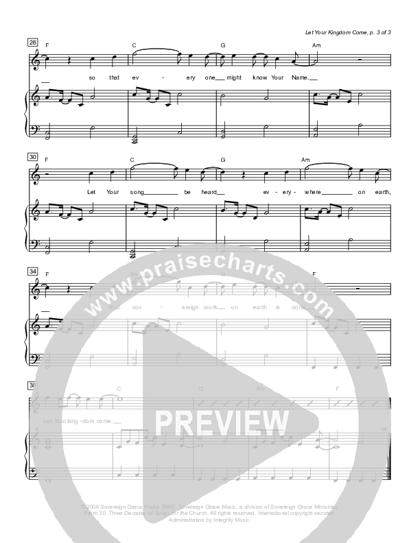 Let Your Kingdom Come Lead & Piano (Sovereign Grace / Chris Jackson)