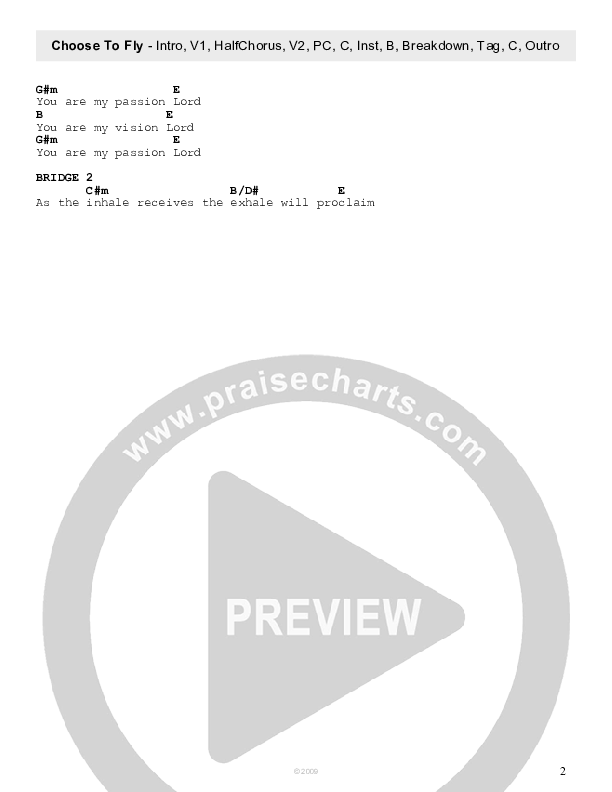 Choose To Fly Chords & Lyrics (Kenny Peavy)