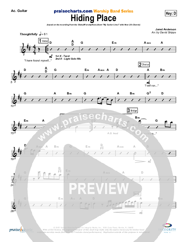 Hiding Place Acoustic Guitar (New Life Worship)