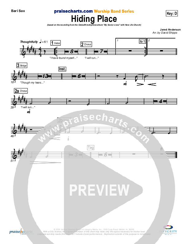 Hiding Place Bari Sax (New Life Worship)
