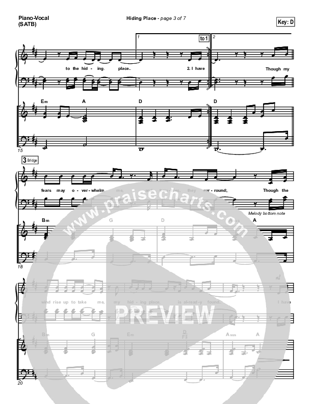 Hiding Place Piano/Vocal & Lead (New Life Worship)