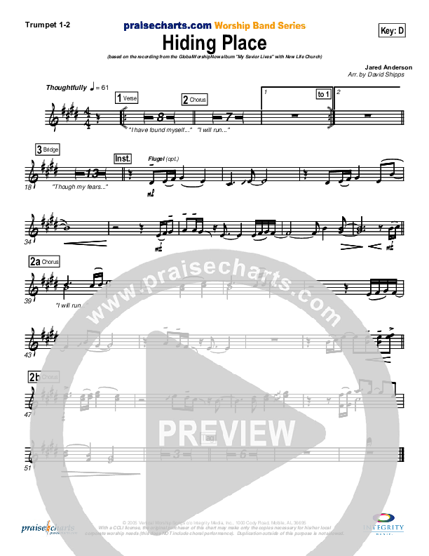 Hiding Place Brass Pack (New Life Worship)