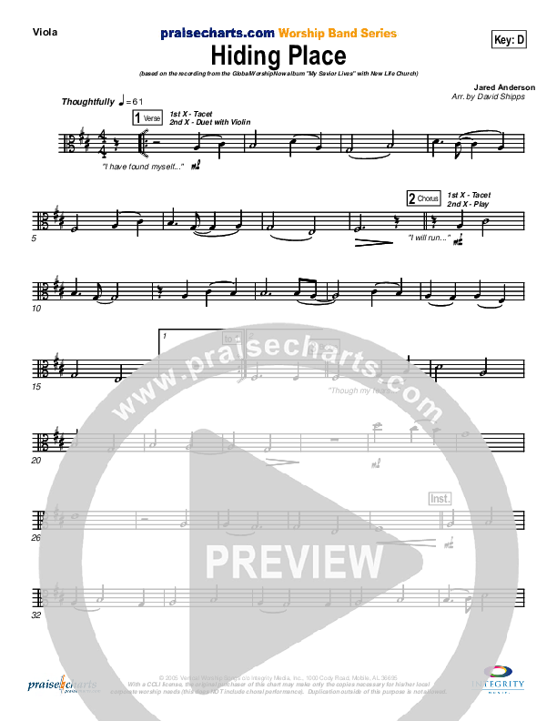 Hiding Place Viola (New Life Worship)