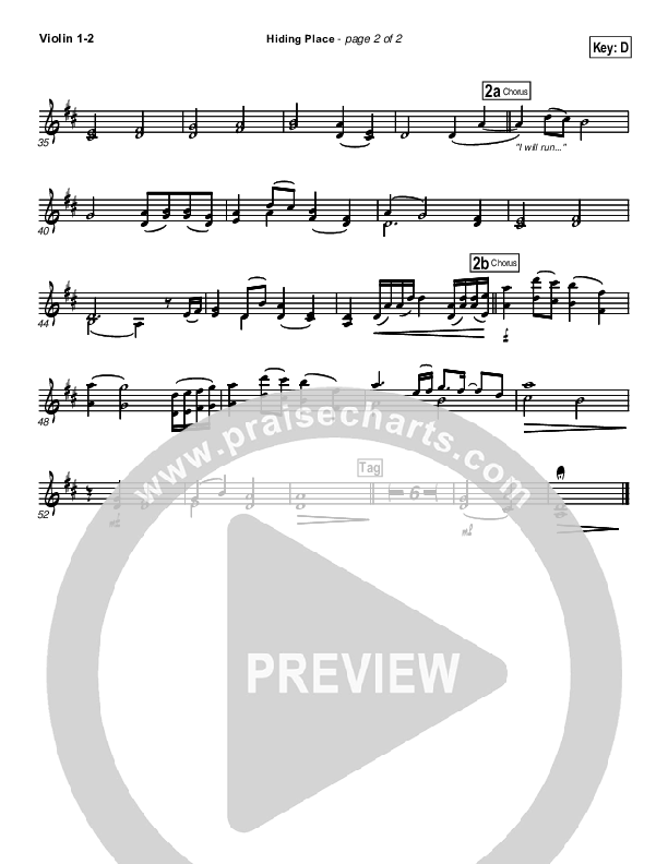 Hiding Place Violin 1/2 (New Life Worship)