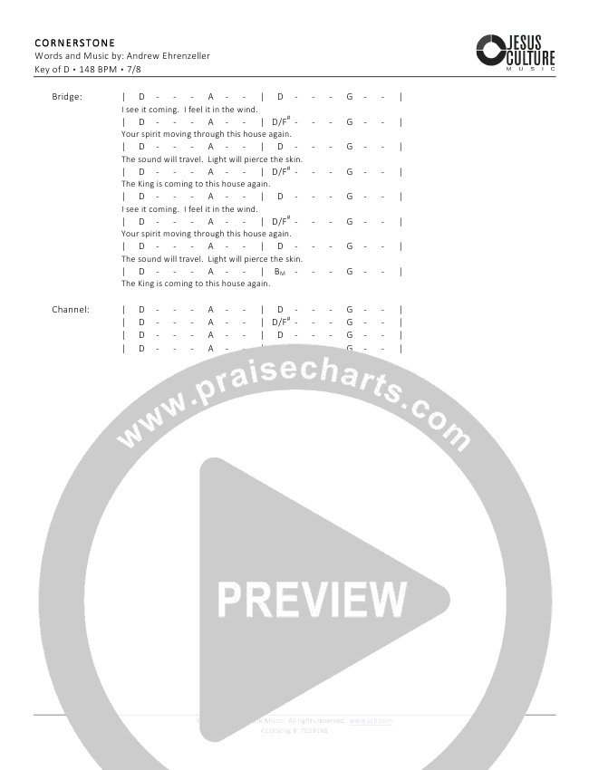 Cornerstone Chords () PraiseCharts