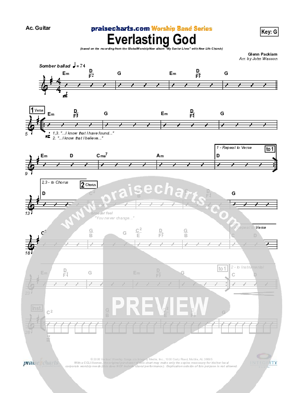 Everlasting God Rhythm Chart (New Life Worship)