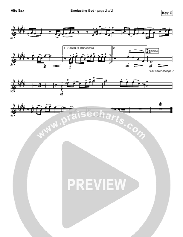 Everlasting God Alto Sax (New Life Worship)