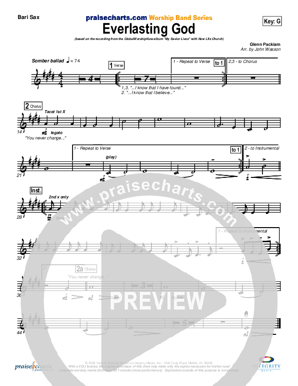 Everlasting God Bari Sax (New Life Worship)